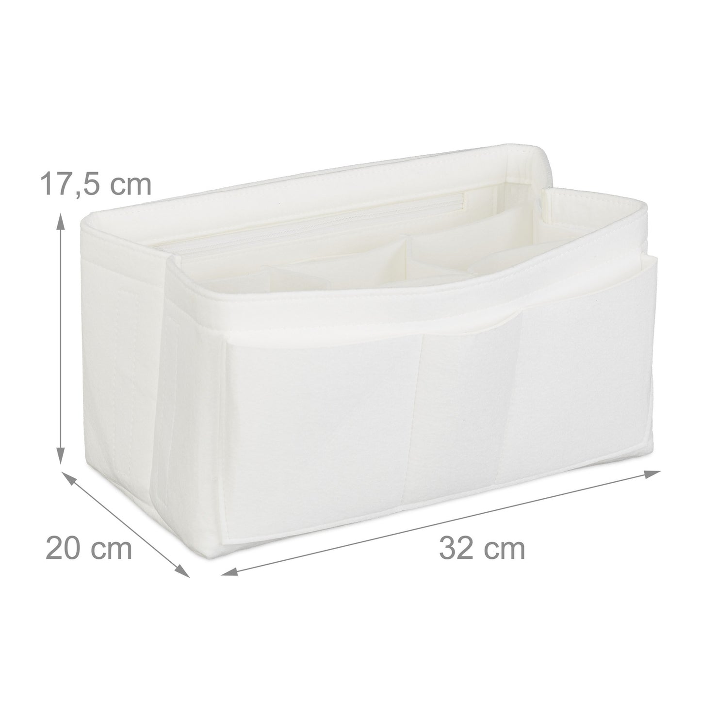 Bag Organizer Purse Felt White