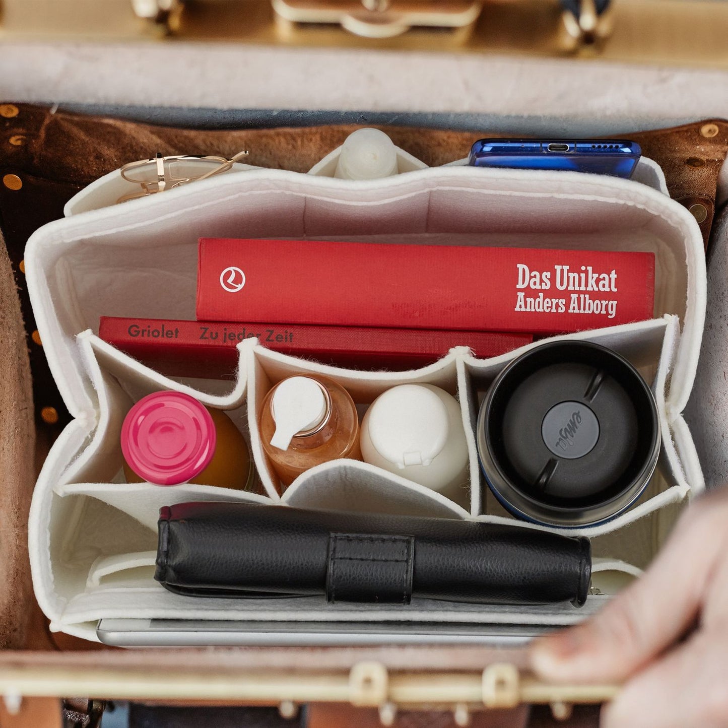 Bag Organizer Purse Felt White