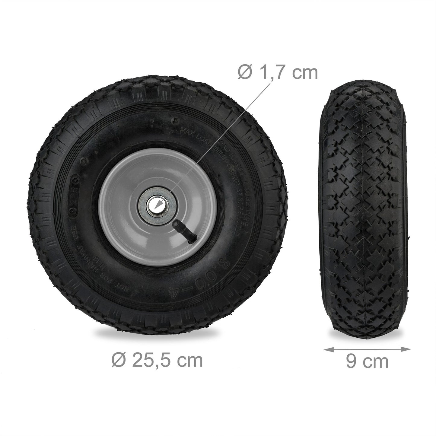 Bag loader wheels 2-pack with pneumatic tires
