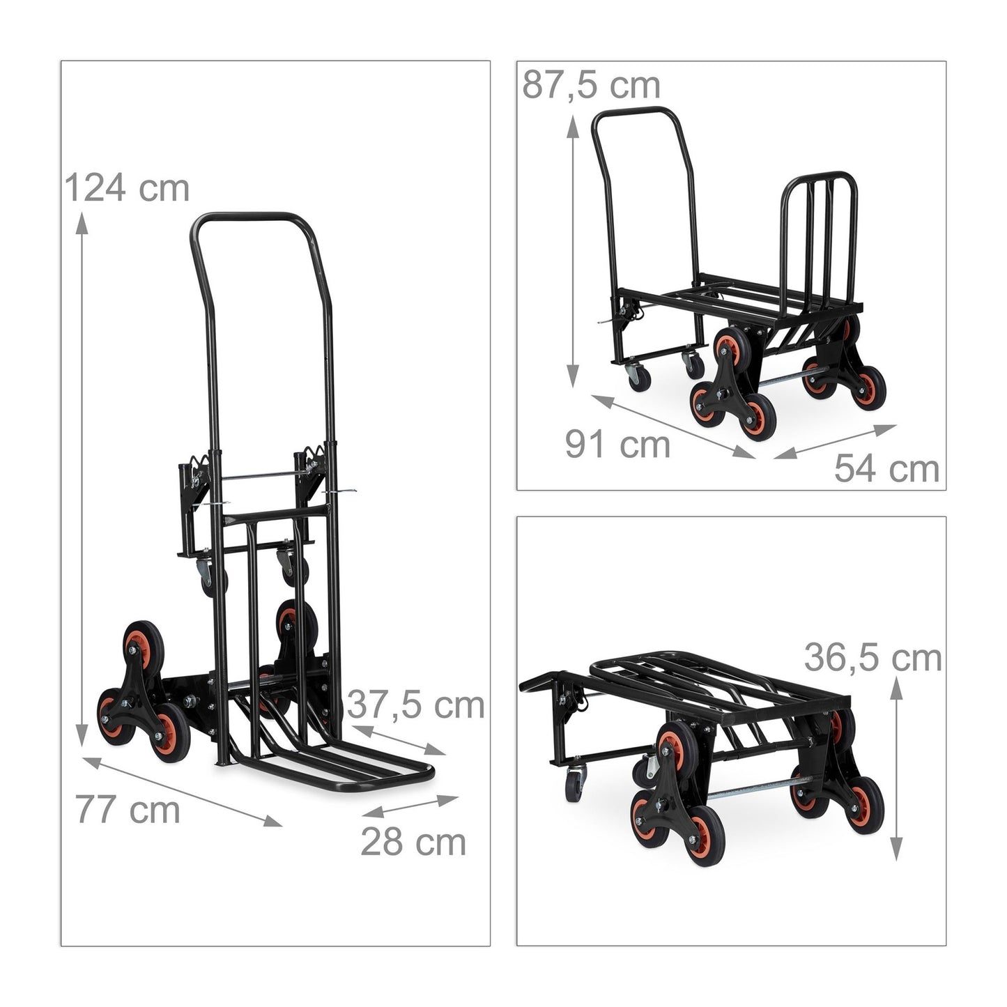Bag truck stair climber black