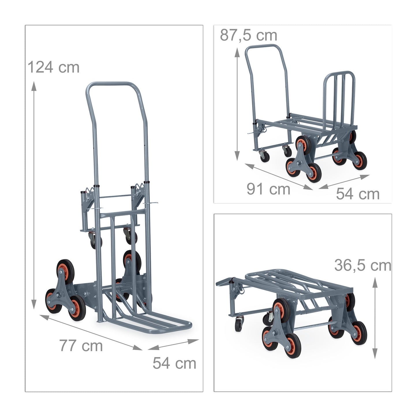 Bag truck stair climber gray