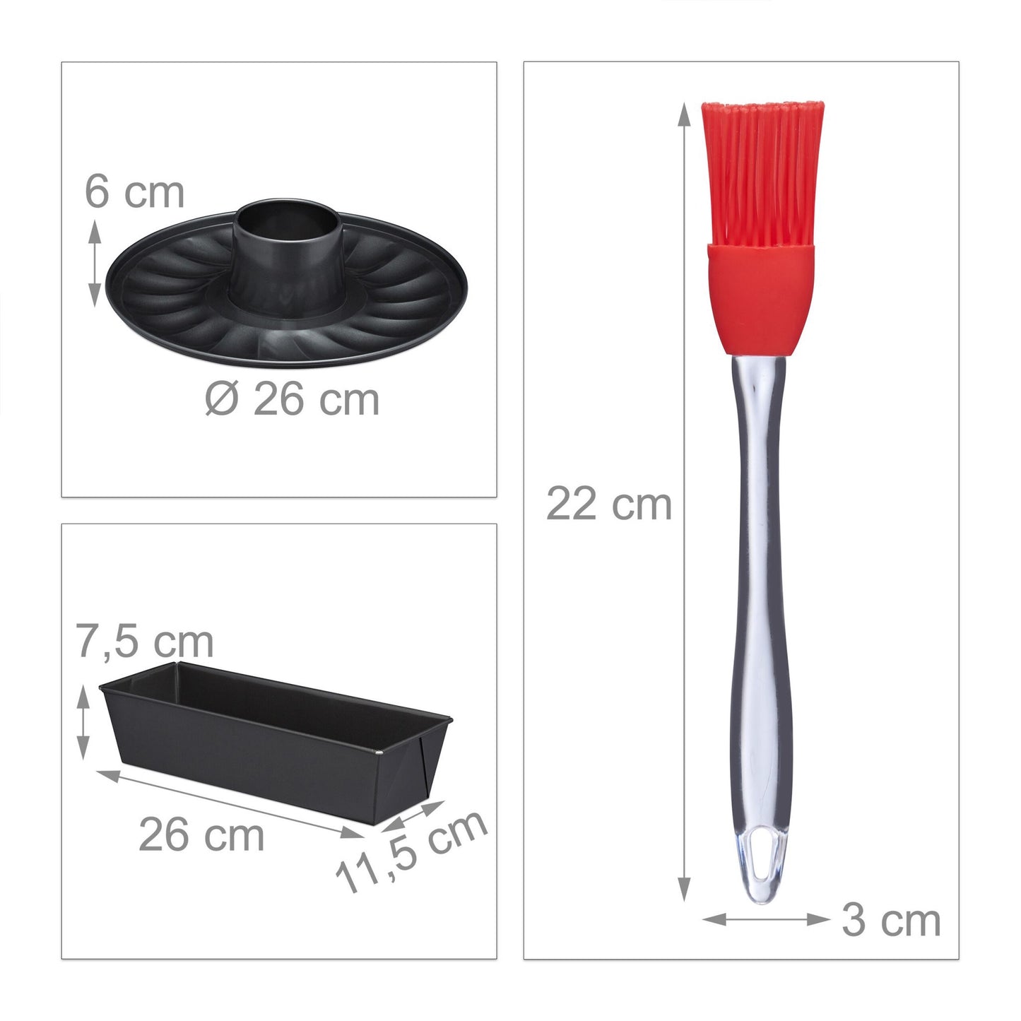 Baking mold set 5 parts