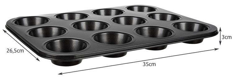 Baking tray + 12 silicone molds