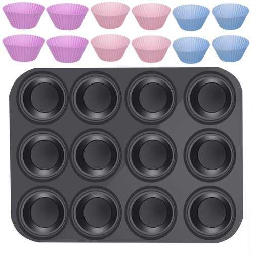 Baking tray + 12 silicone molds
