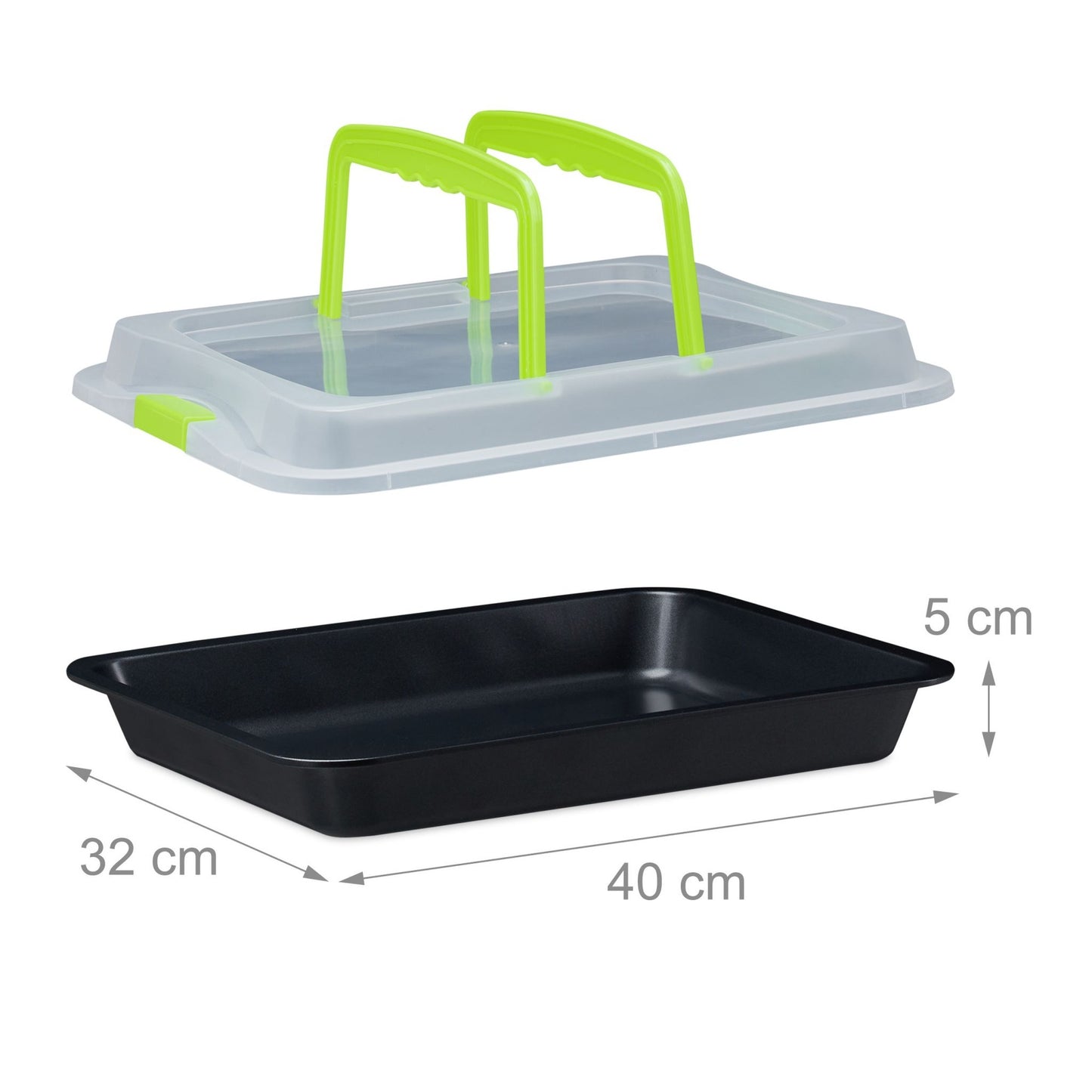 Baking tray with lid, 3-in-1