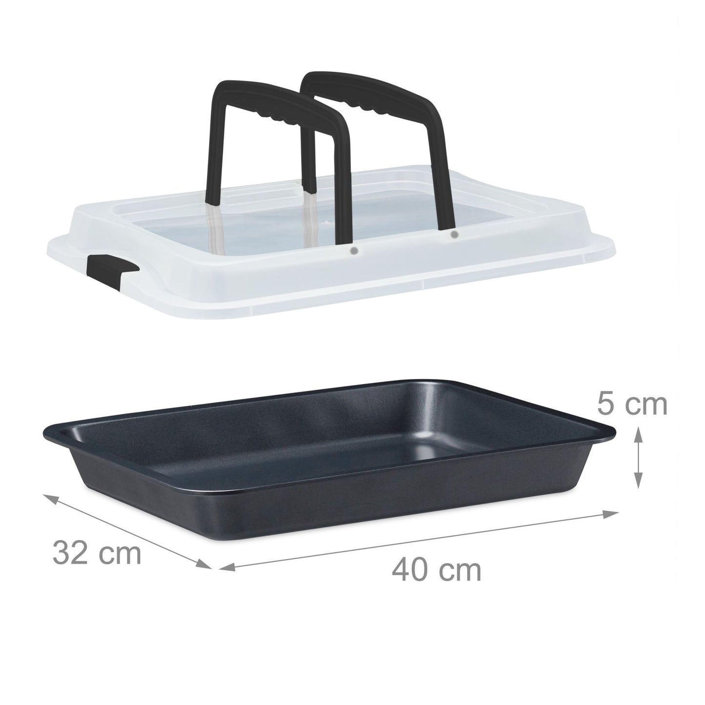Baking tray with lid, 3-in-1