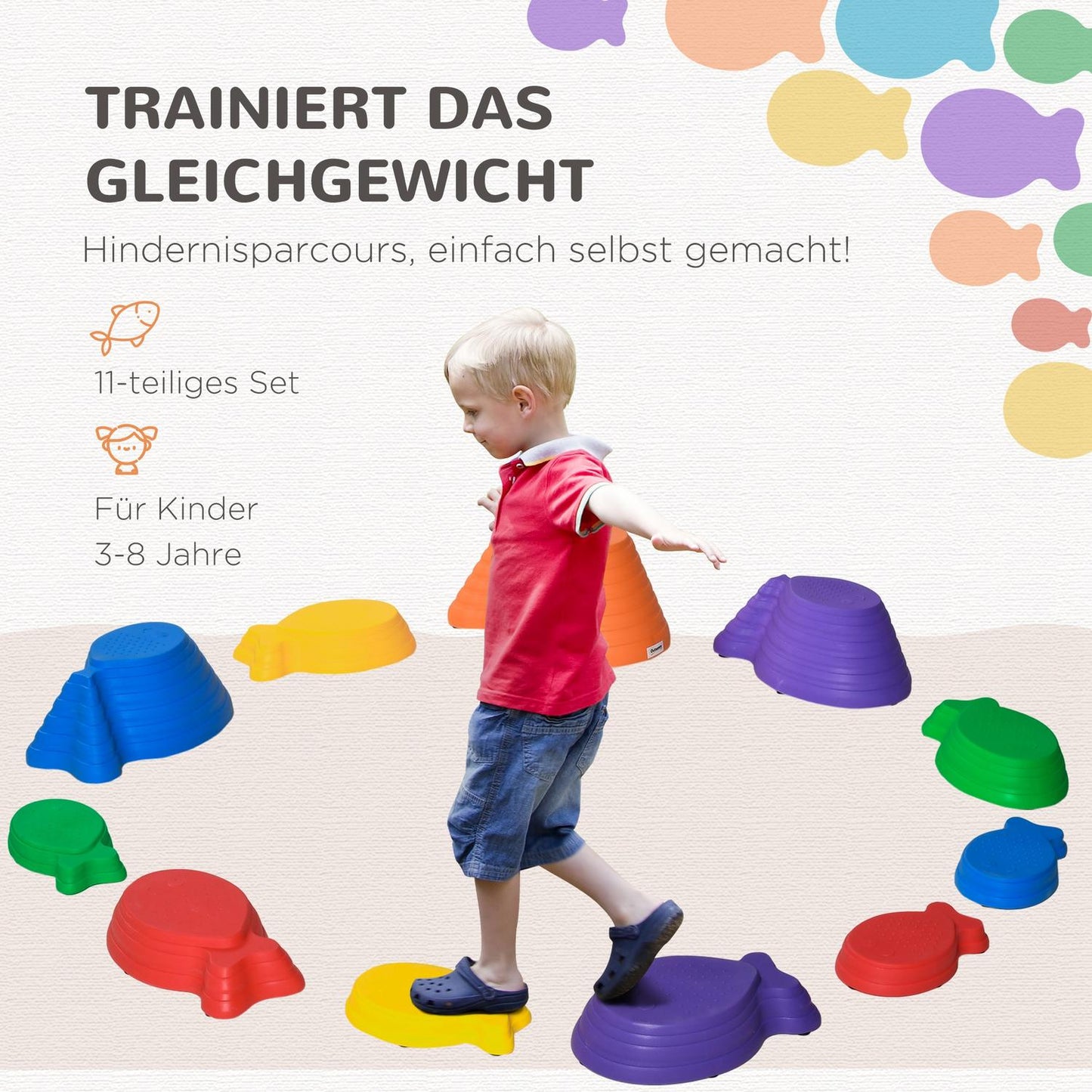 Balance Stepping Stones, Pack of 11 - Indoor/Outdoor Use