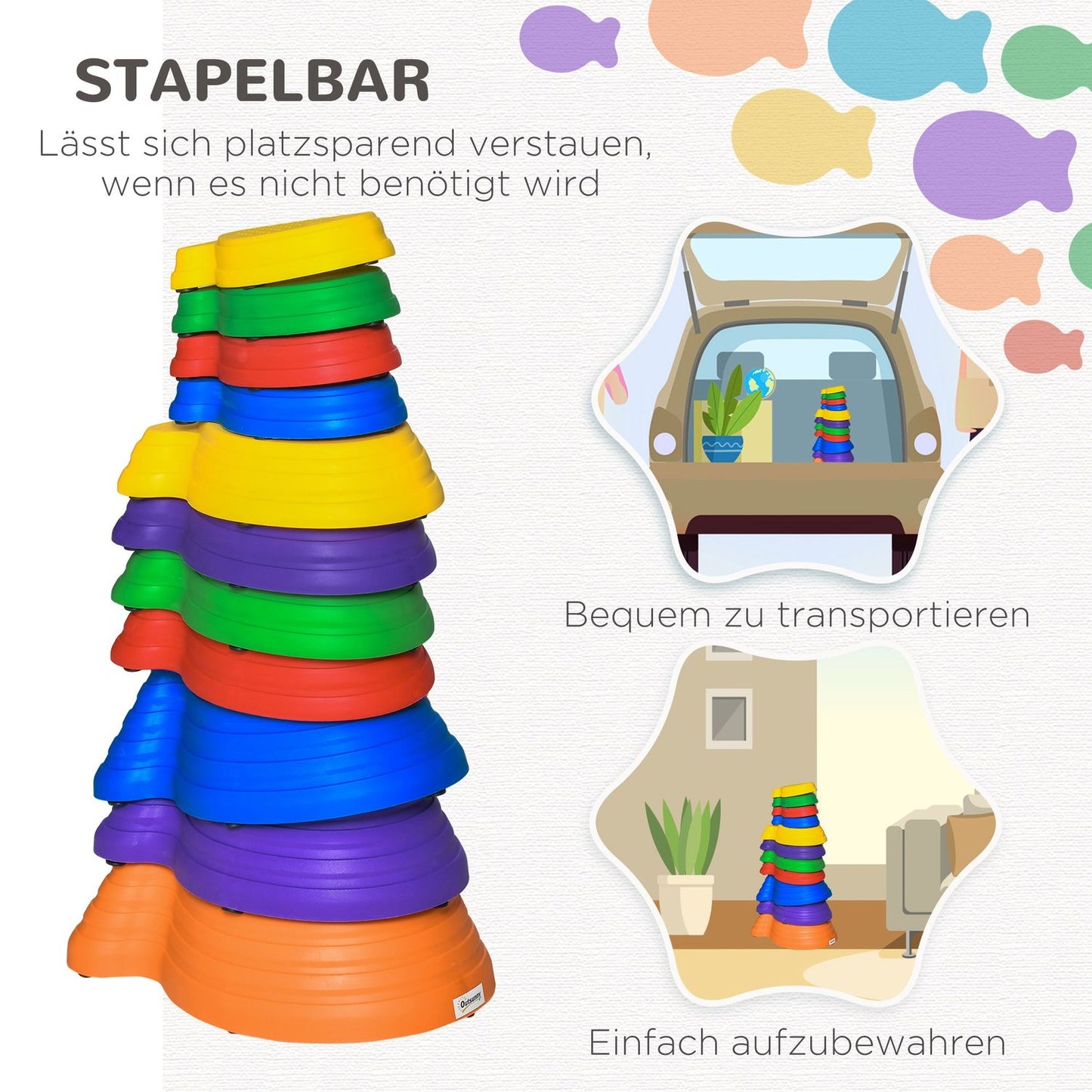 Balance Stepping Stones, Pack of 11 - Indoor/Outdoor Use
