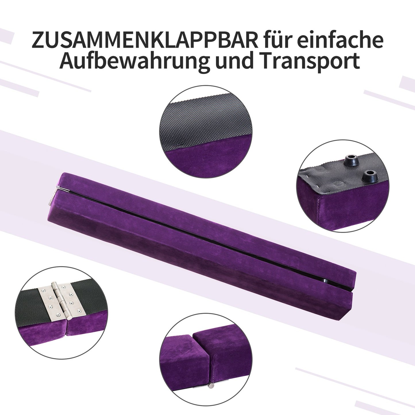 210 cm Foldable balance beam for gymnastics & training