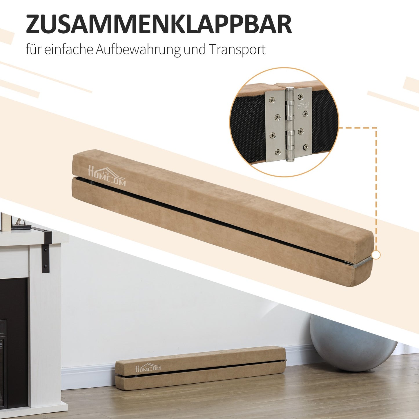 Foldable 210 cm Gymnastics Balance Beam - indoor/outdoor use