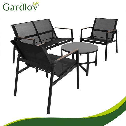 Balcony Furniture Set - 4 Pieces, Steel & Teslin Fabric