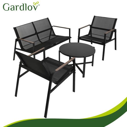 Balcony Furniture Set - 4 Pieces, Steel & Teslin Fabric