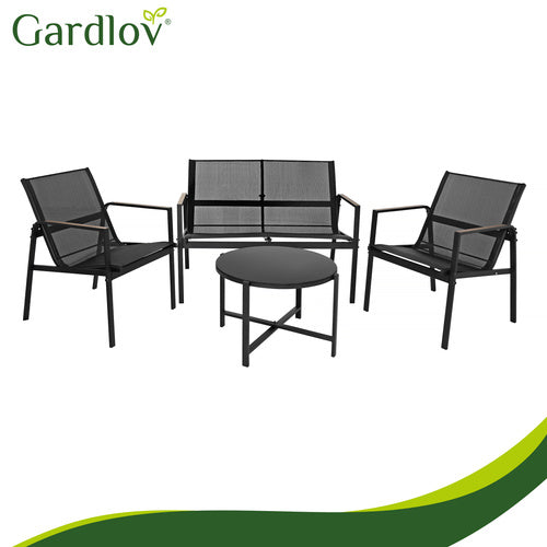 Balcony Furniture Set - 4 Pieces, Steel & Teslin Fabric