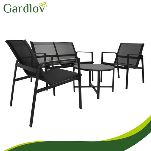 Balcony Furniture Set - 4 Pieces, Steel & Teslin Fabric