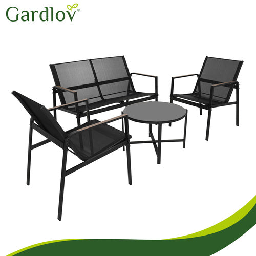 Balcony Furniture Set - 4 Pieces, Steel & Teslin Fabric