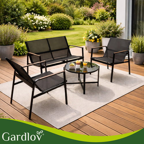 Balcony Furniture Set - 4 Pieces, Steel & Teslin Fabric