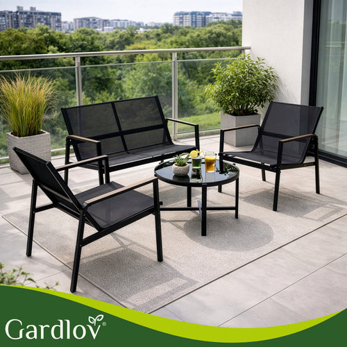 Balcony Furniture Set - 4 Pieces, Steel & Teslin Fabric
