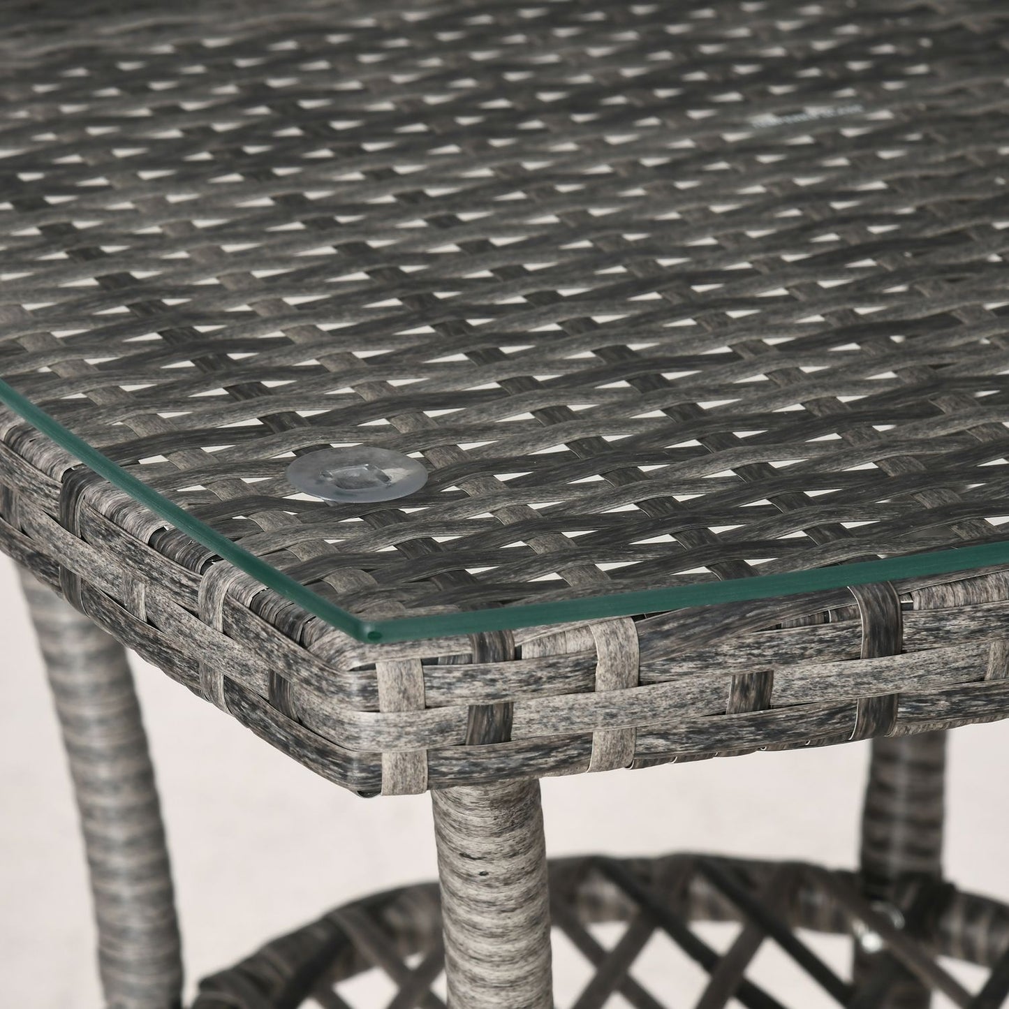 Rattan balcony furniture for 2 - dark gray outdoor use