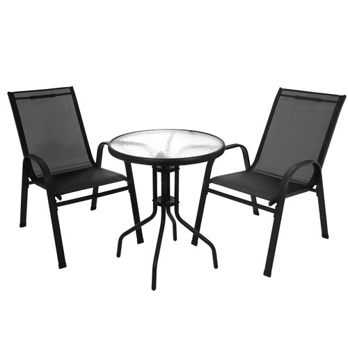 Balcony Furniture Set with Table and 2 Chairs, UV Resistant