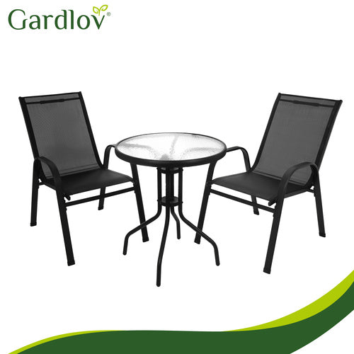 Balcony Furniture Set with Table and 2 Chairs, UV Resistant