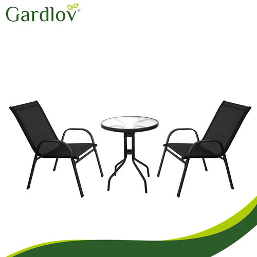 Balcony Furniture Set with Table and 2 Chairs, UV Resistant