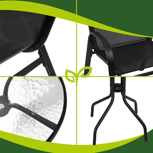 Balcony Furniture Set with Table and 2 Chairs, UV Resistant