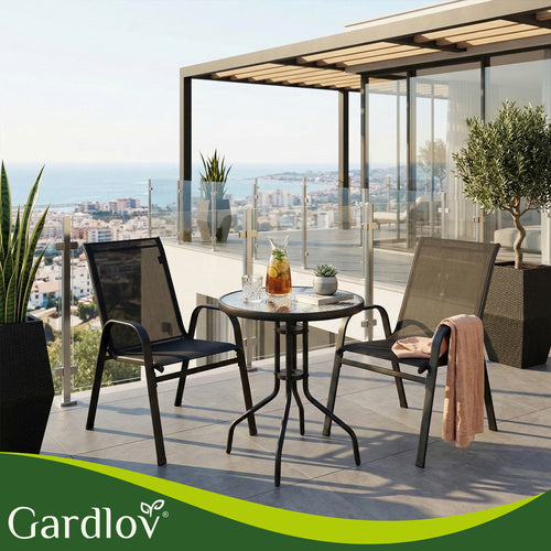 Balcony Furniture Set with Table and 2 Chairs, UV Resistant