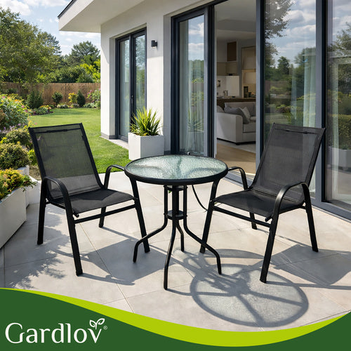 Balcony Furniture Set with Table and 2 Chairs, UV Resistant