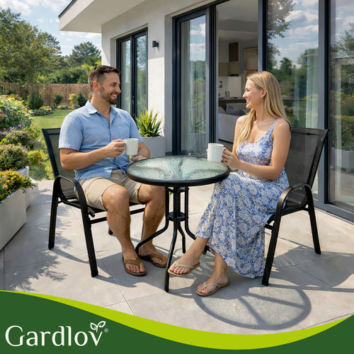 Balcony Furniture Set with Table and 2 Chairs, UV Resistant