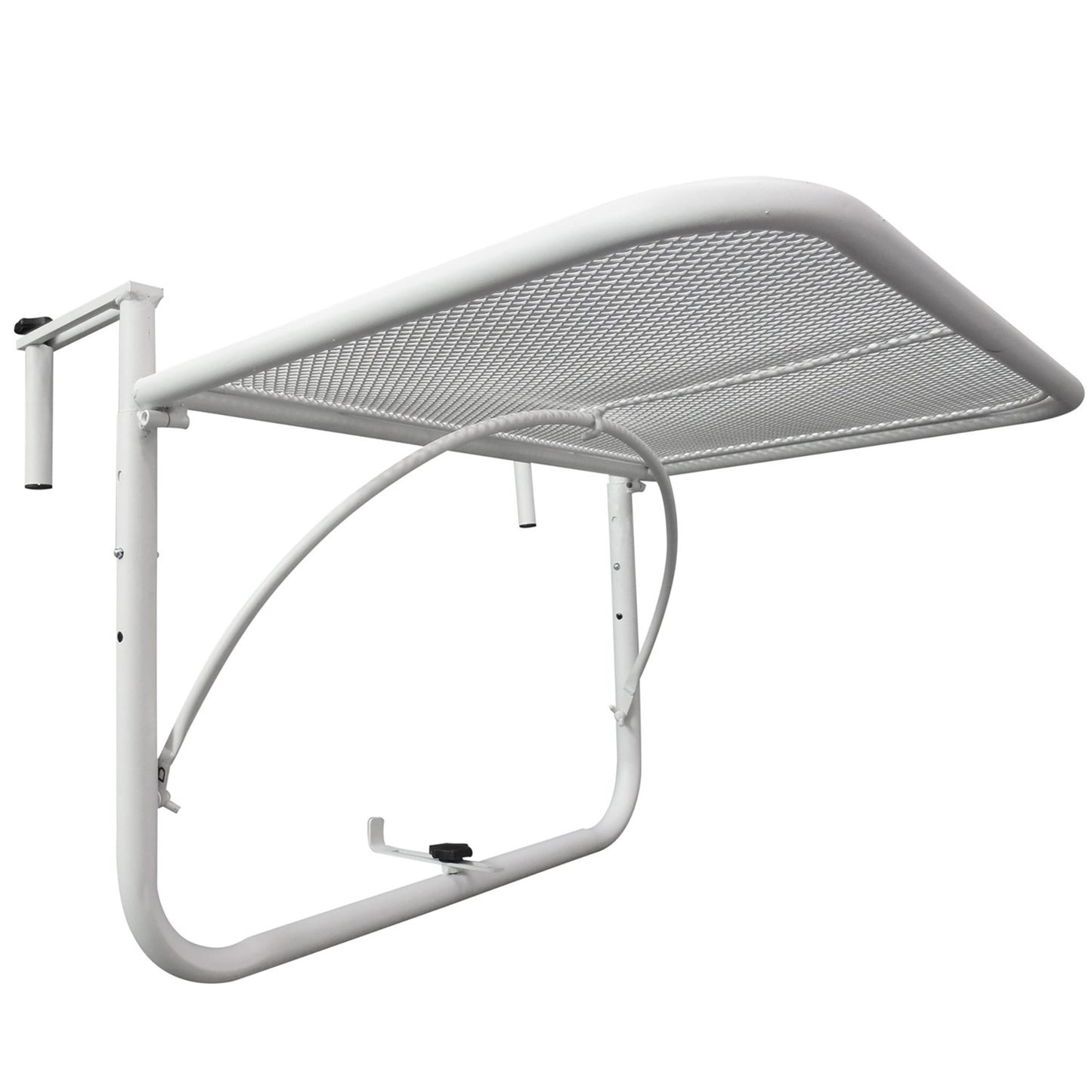Height-adjustable White metal Balcony hanging table