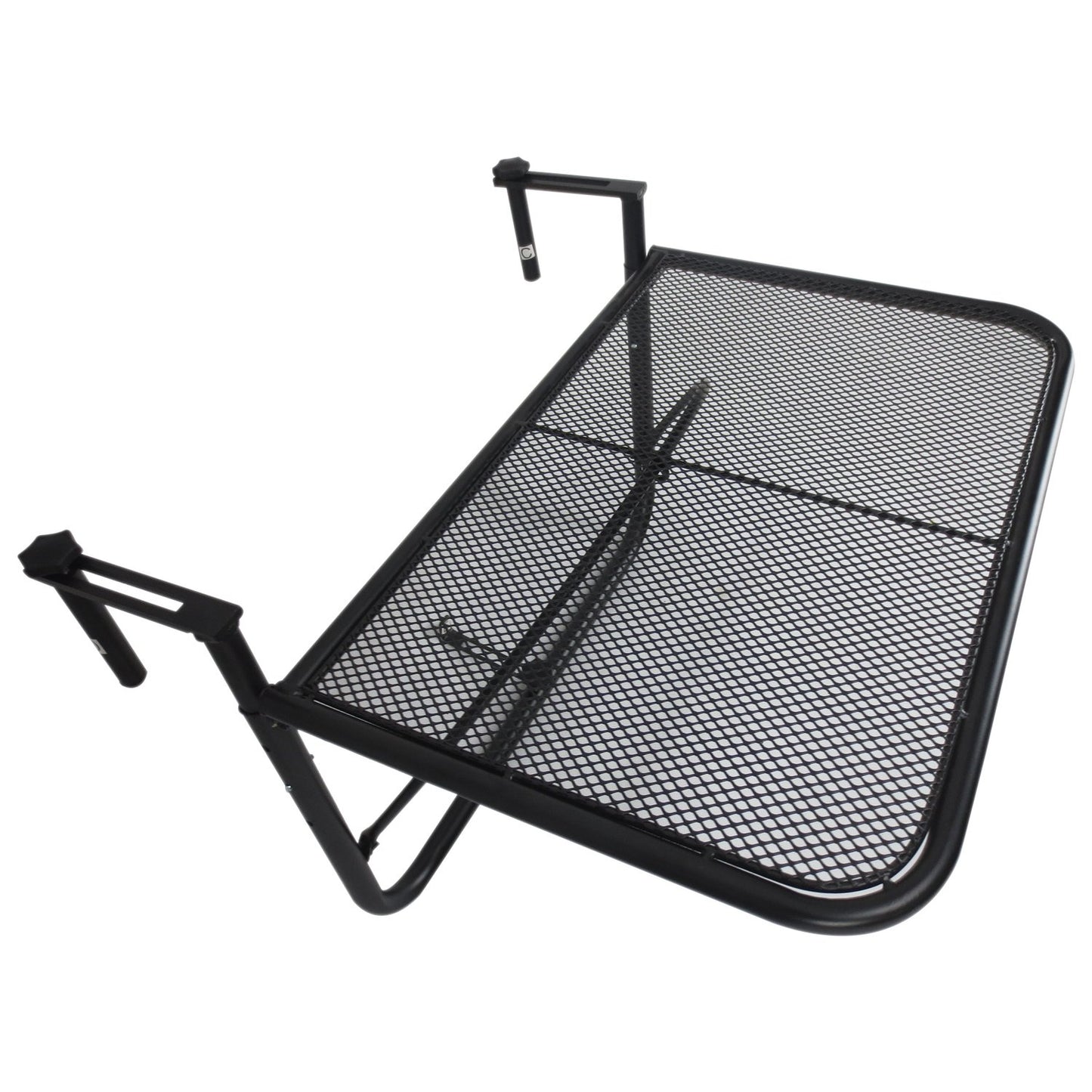 Balcony Adjustable square hanging table in metal, black, 60x56.5x45cm