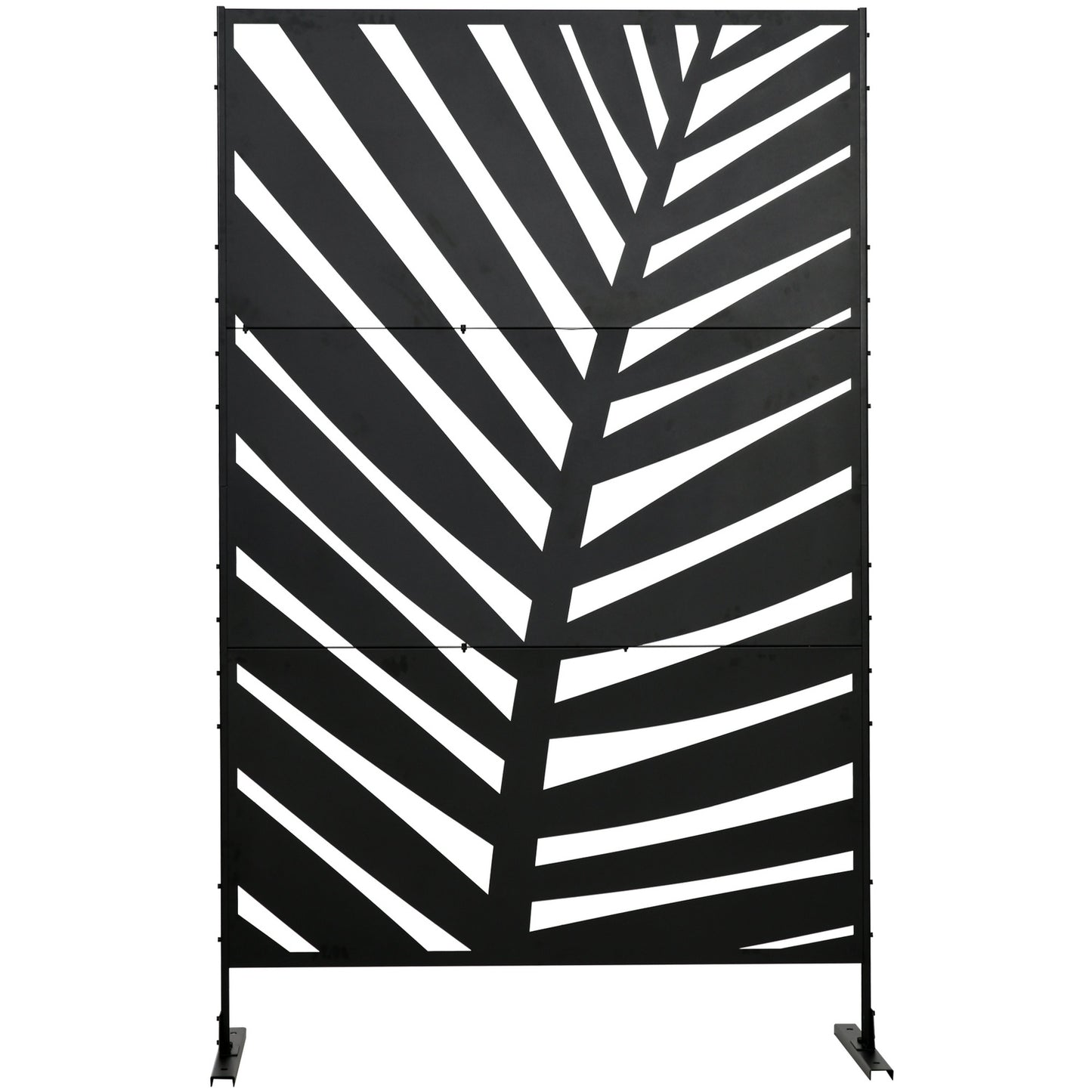 Balcony Privacy Screen, Banana Leaf, 122x198cm, Black Steel