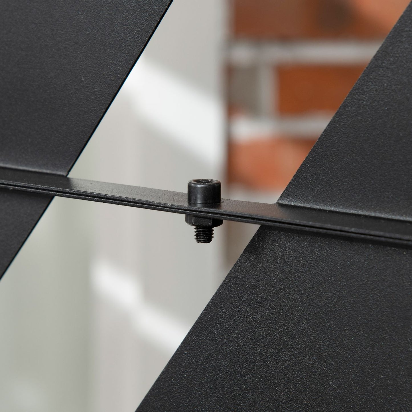 Balcony Privacy Screen, Banana Leaf, 122x198cm, Black Steel
