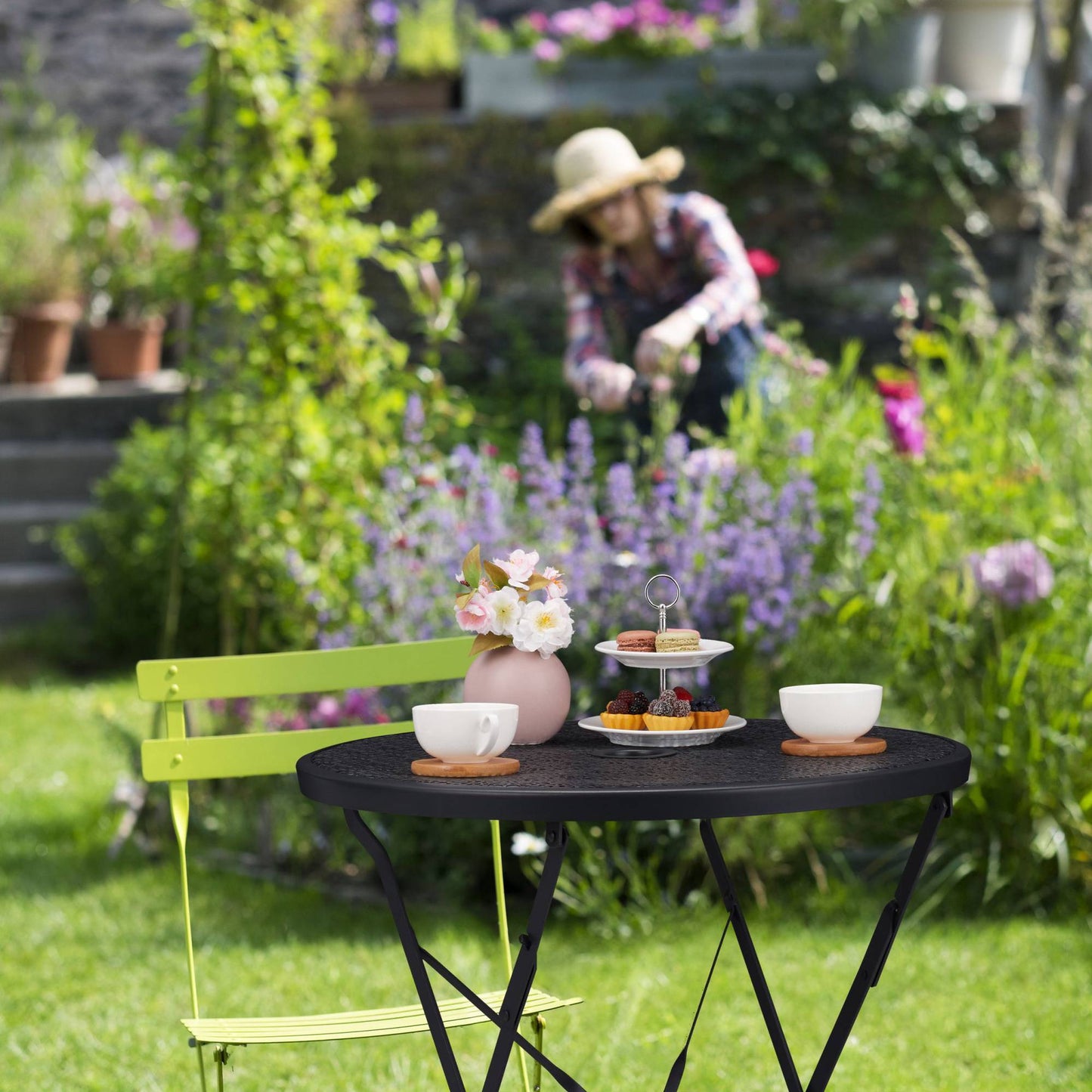 Balcony table foldable black