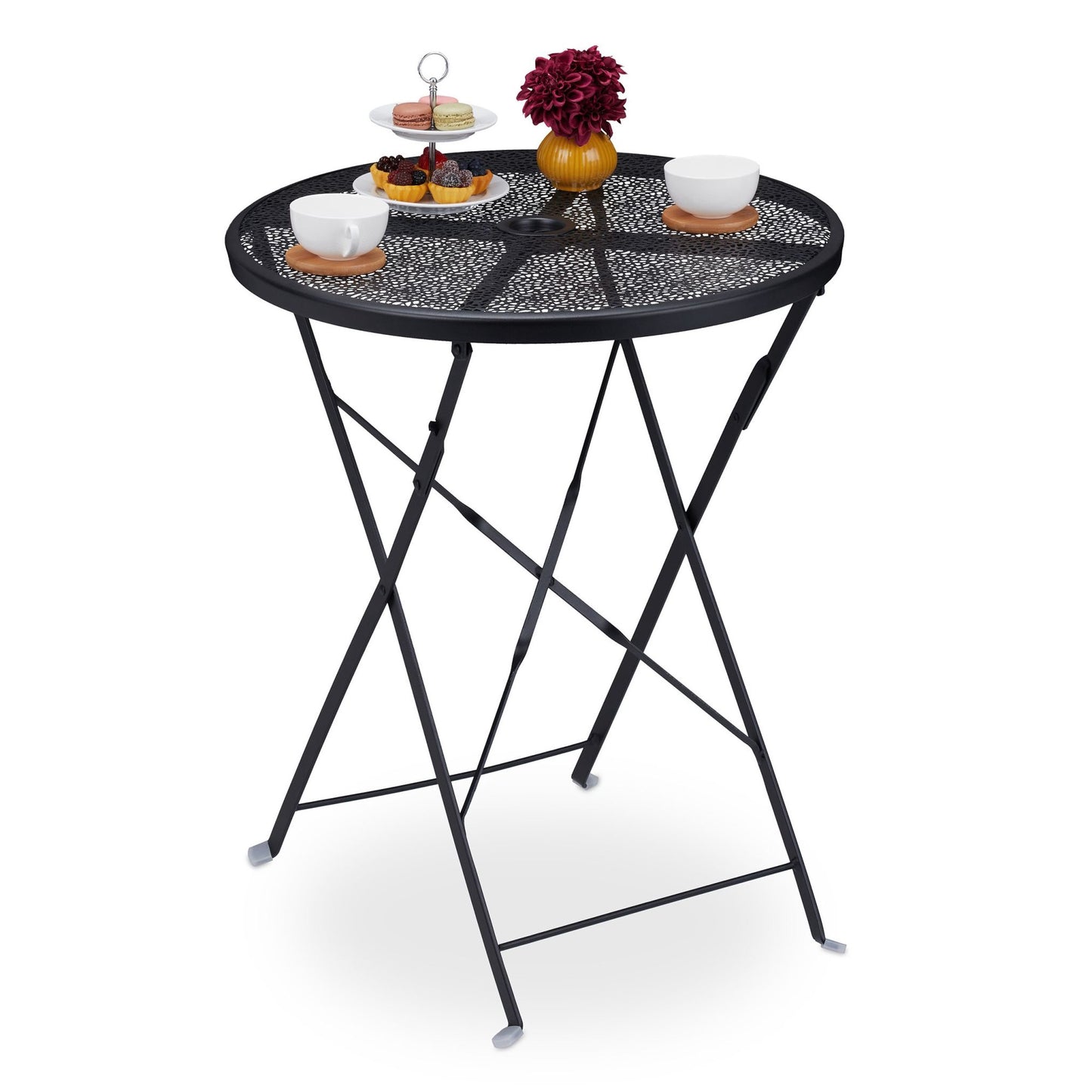 Balcony table foldable black