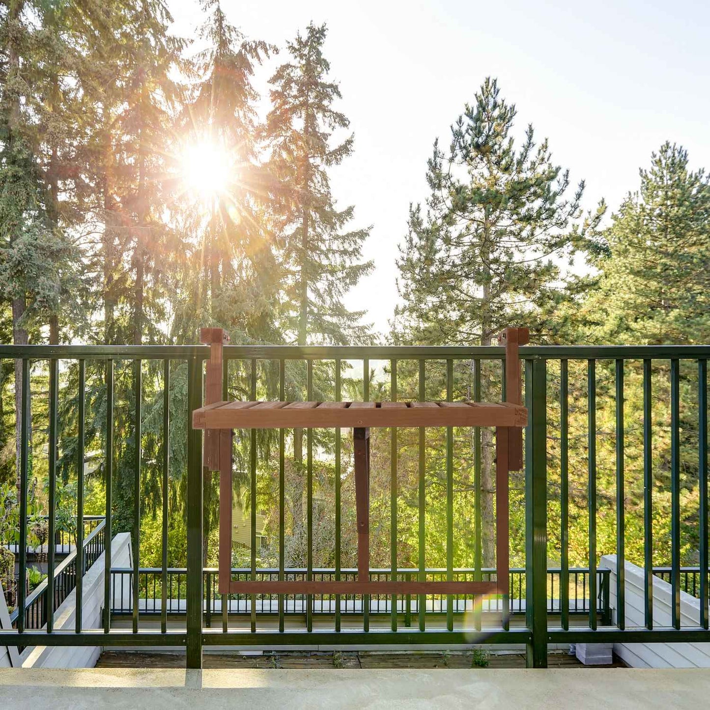 Balcony table hanging wood