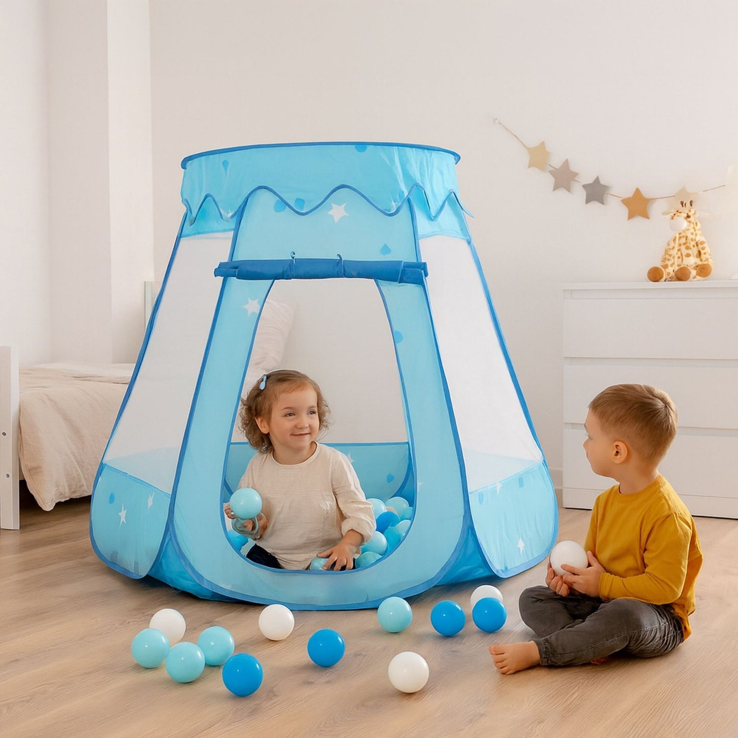 Ball Pit with 100 Colorful Balls for Toddlers