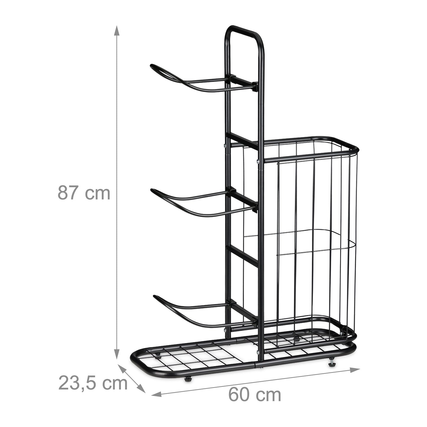 Ball Rack with 4 Shelves & Basket for Sports Equipment