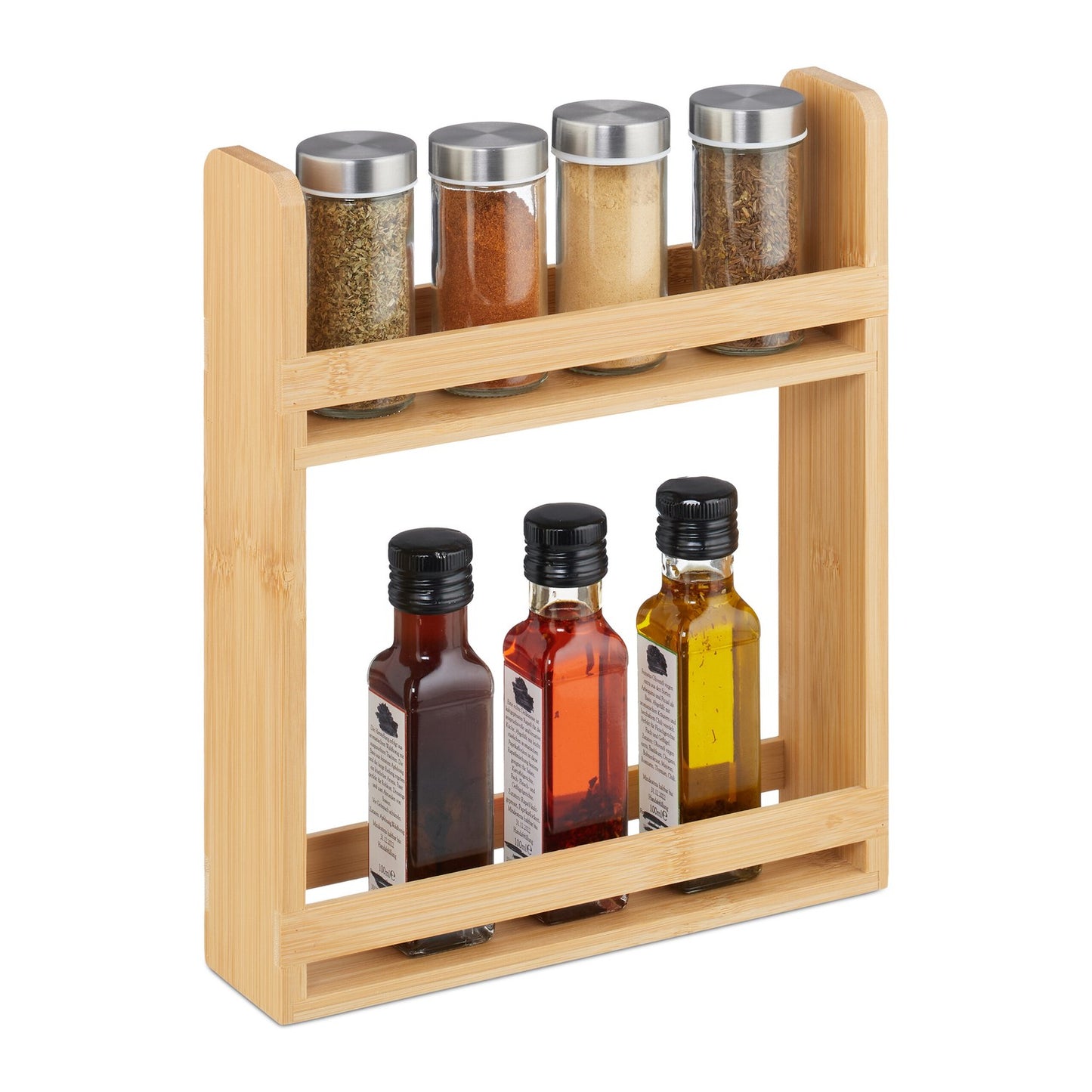 Bamboo 2-Tier Spice Rack for Kitchen Countertop