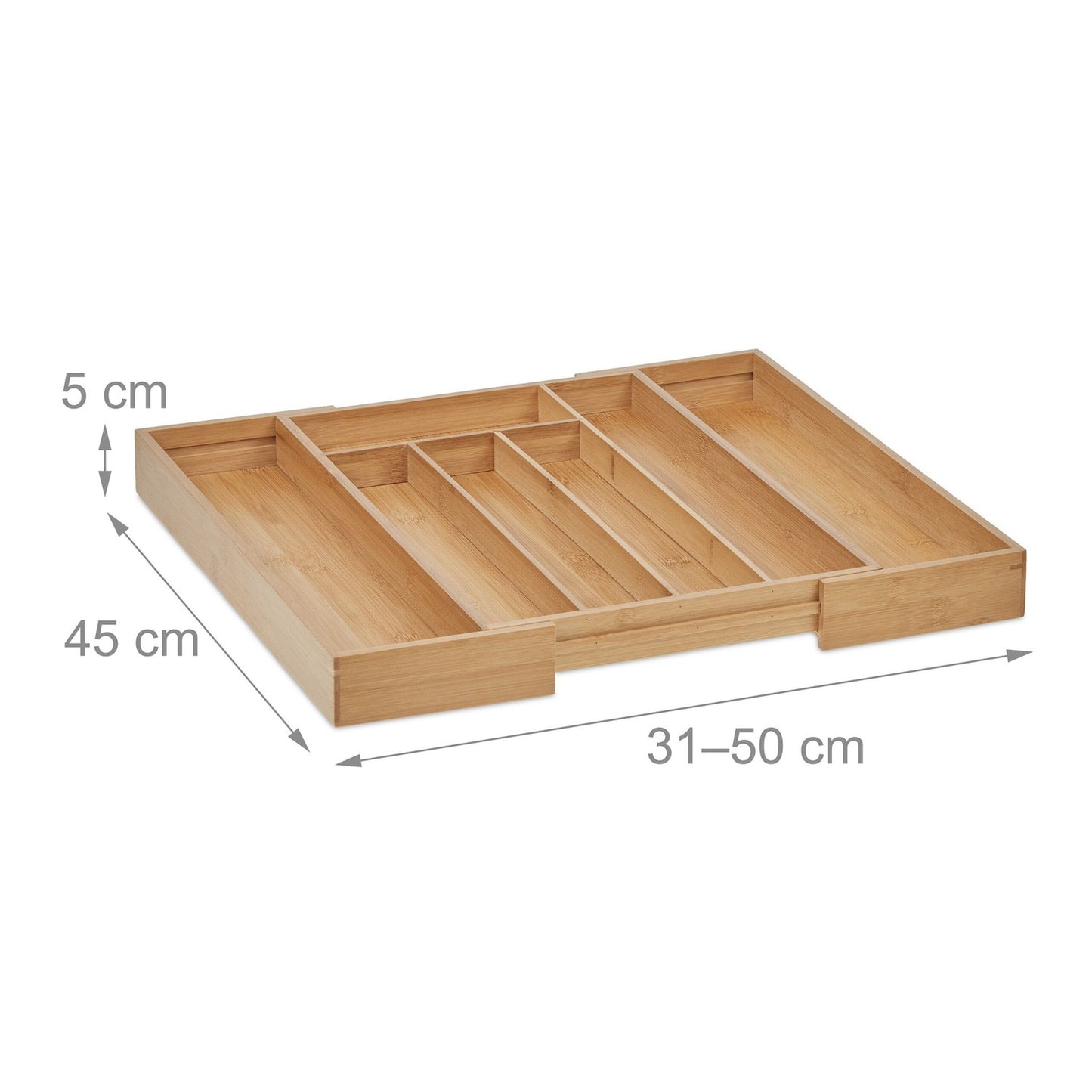 Bamboo Adjustable Cutlery Tray for Drawers