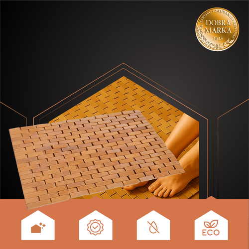 Bamboo Anti-Slip Bath Mat, Eco-Friendly 24""x16""