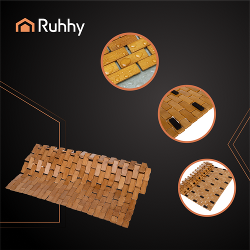 Bamboo Anti-Slip Bath Mat, Eco-Friendly 24""x16""