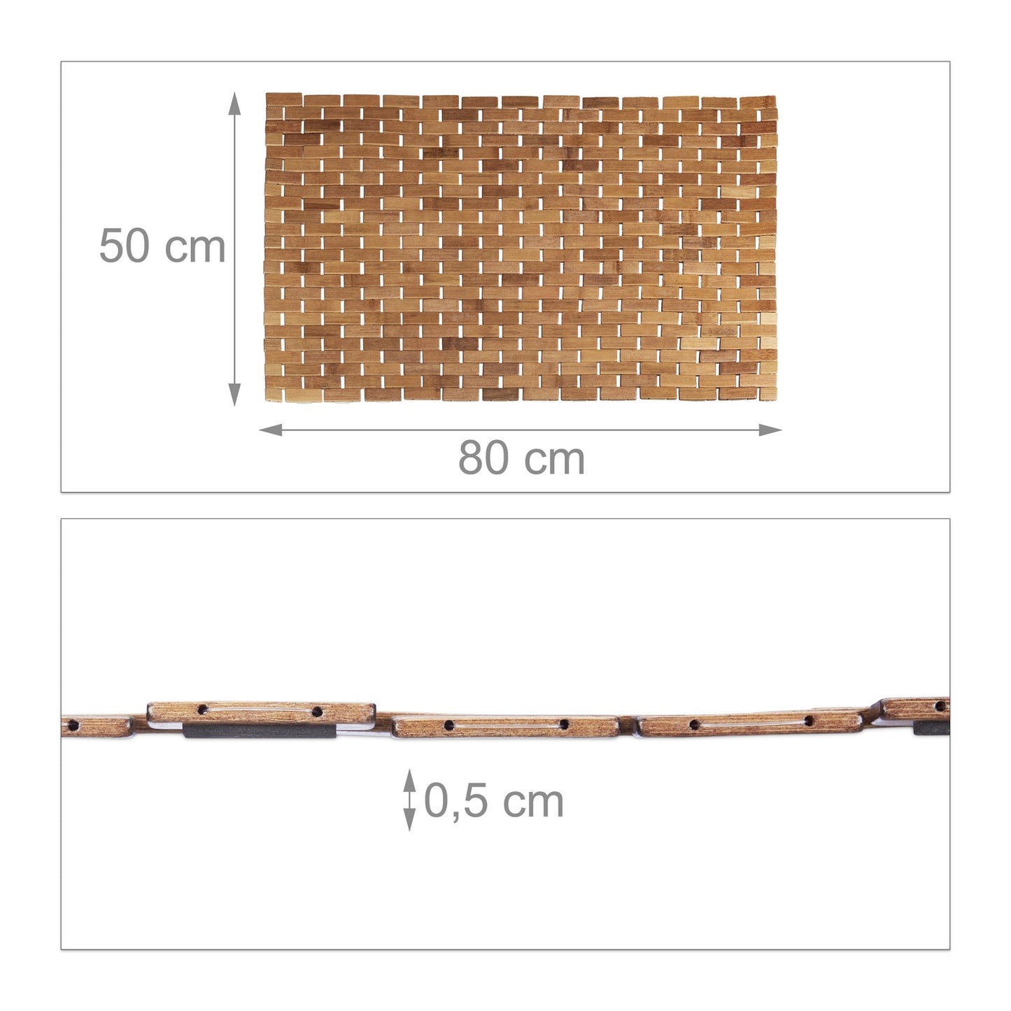Bamboo Bath Mat 50 x 80 cm