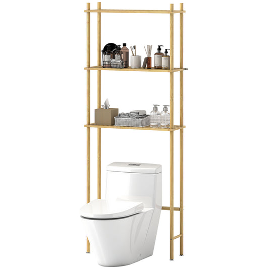 Bamboo Bathroom Shelf, 3-Tier Over-Toilet Organizer