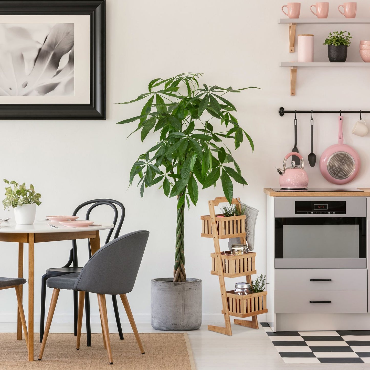 Bamboo Bathroom Shelf with 3 Baskets
