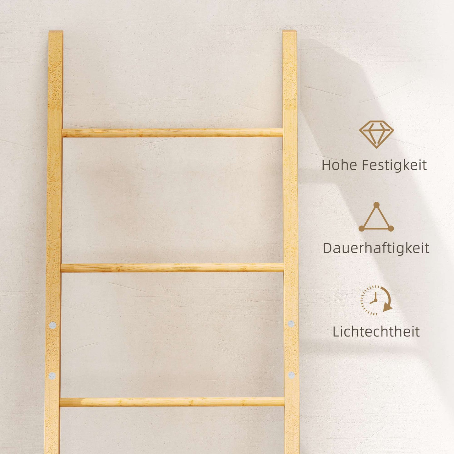 Bamboo Bathroom Shelf with 3 Towel Bars & 48L Laundry Basket