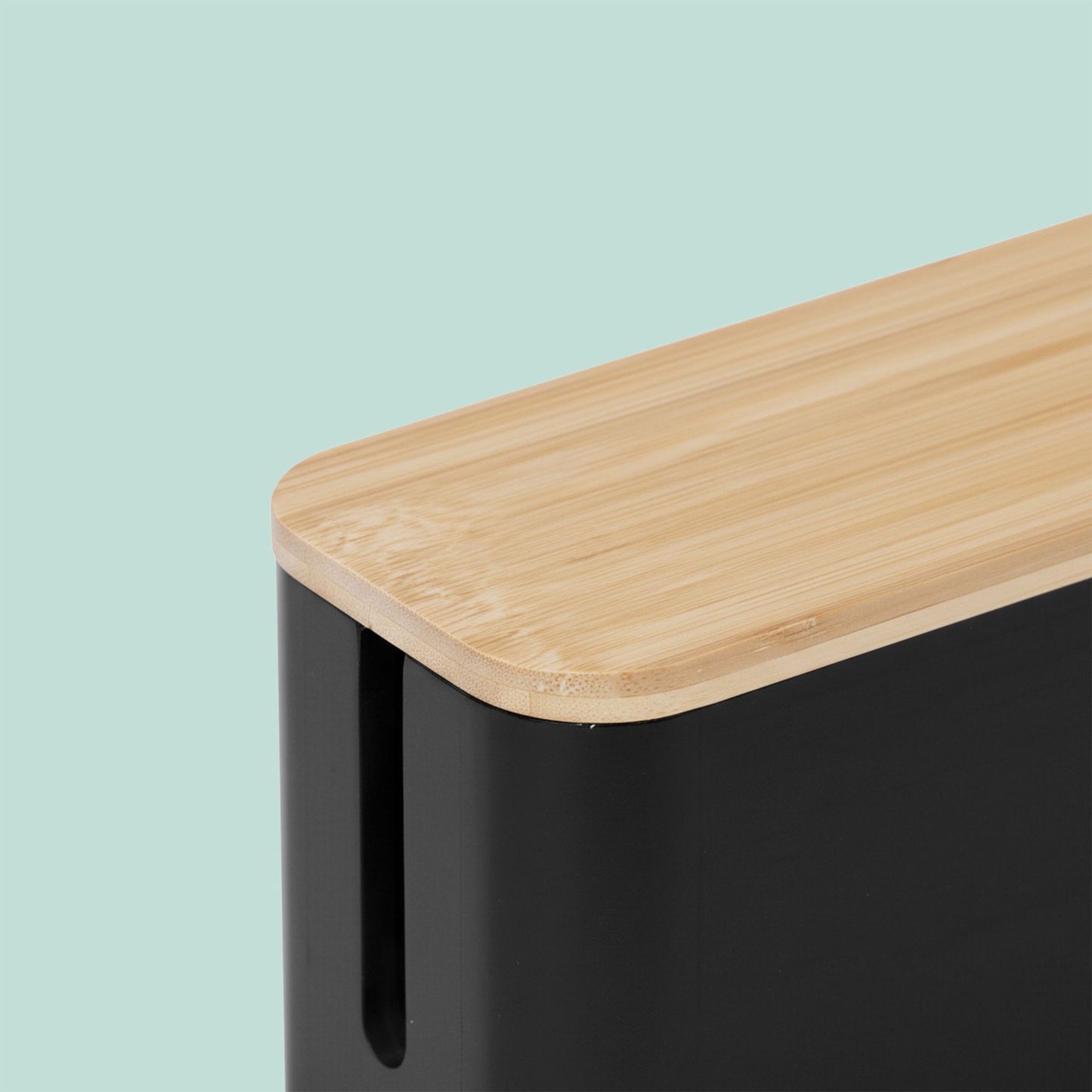 Bamboo Cable Box with Magnetic Lid, Fits 6-Socket Strip