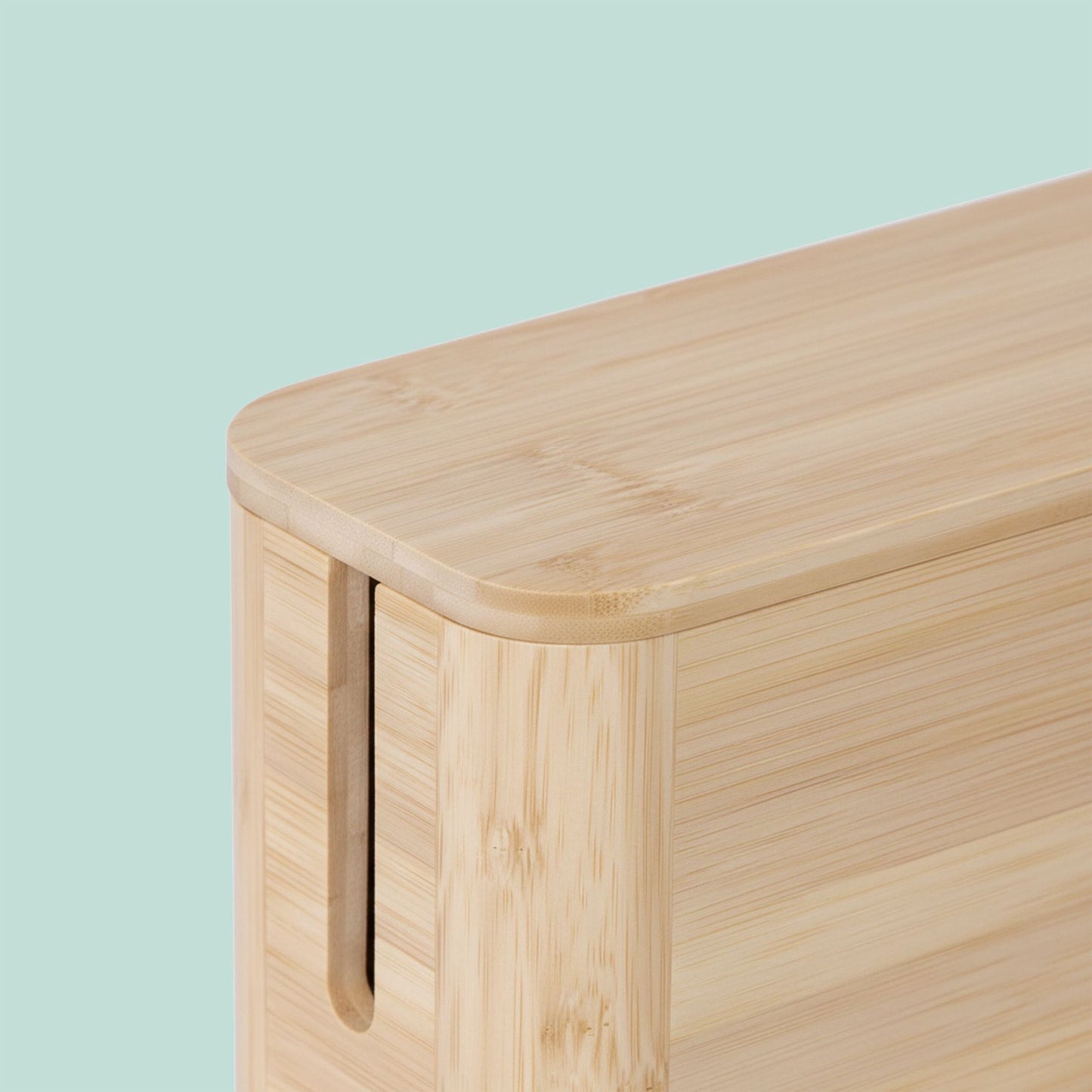 Bamboo Cable Box with Magnetic Lid – Organize & Protect
