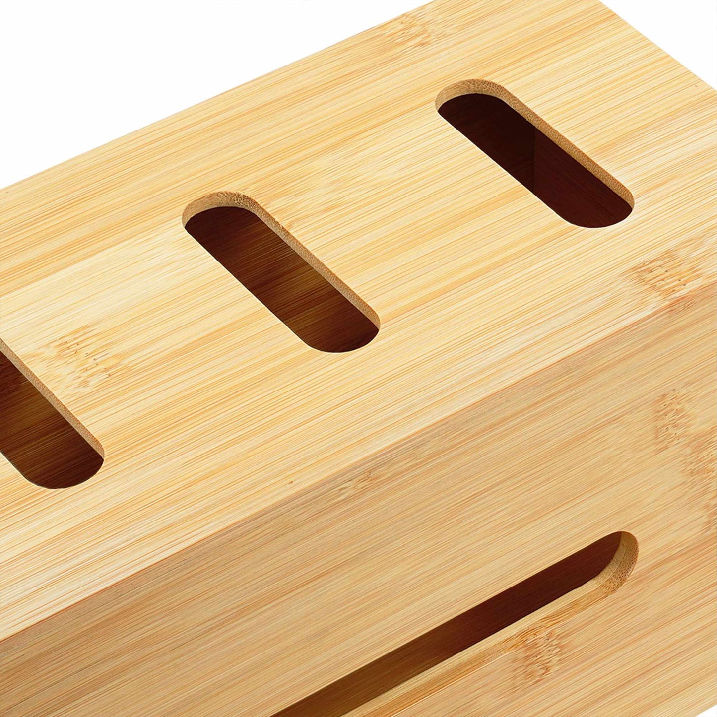Bamboo Cable Management Box for 6-Socket Power Strip