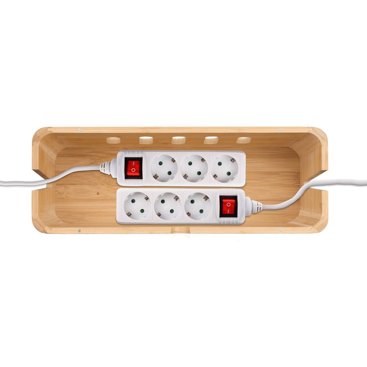 Bamboo Cable Management Box for Power Strips